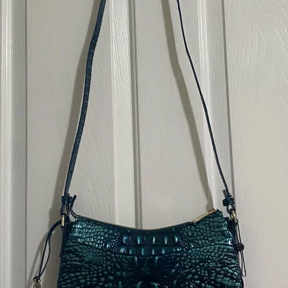BRAHMIN… NWT SHAYNA CROSSBODY HANDBAG IRIDESCENT TEAL - Picture 16 of 16